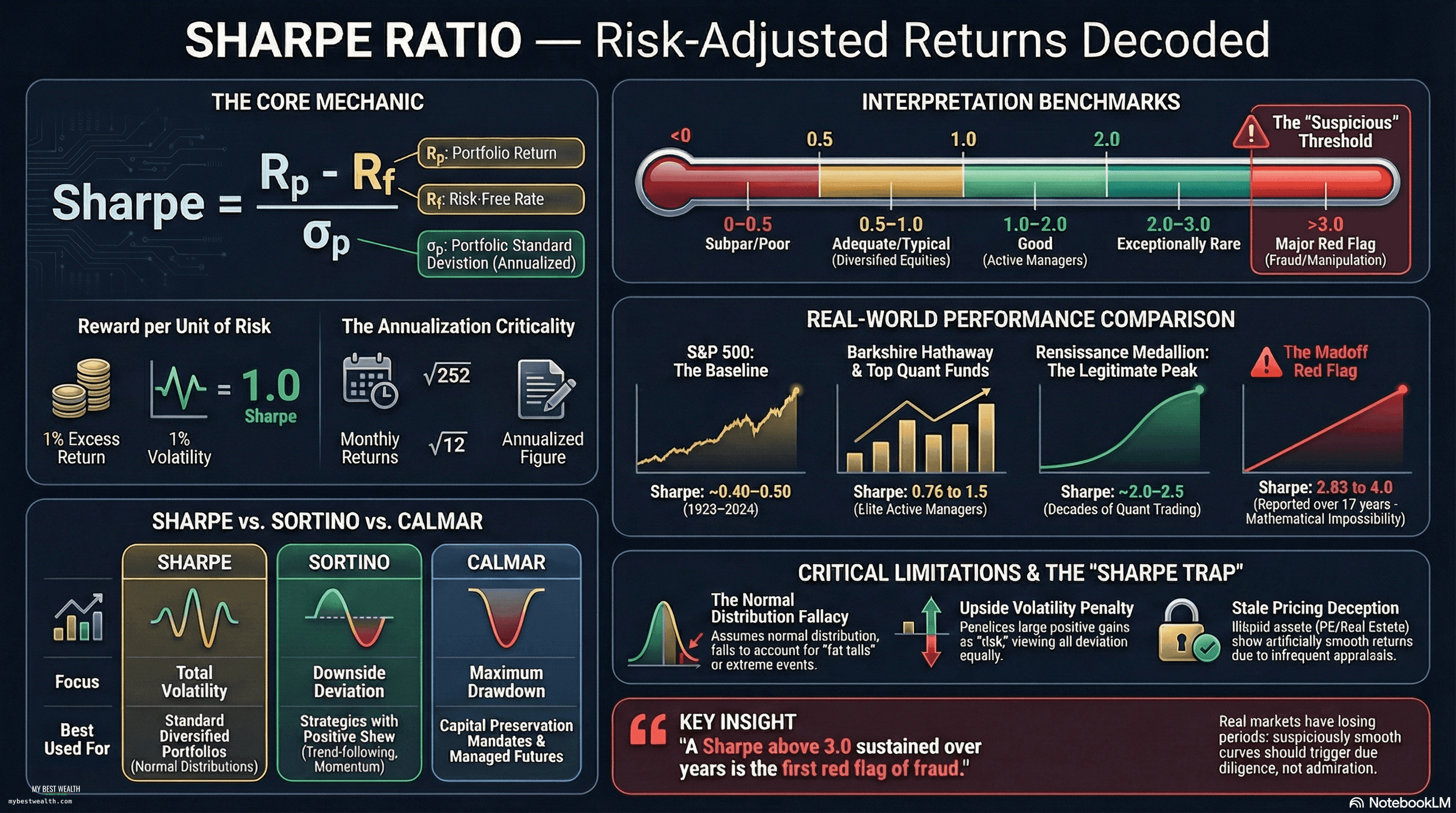 Infografía: Ratio de Sharpe — Rentabilidad Ajustada por Riesgo Explicada